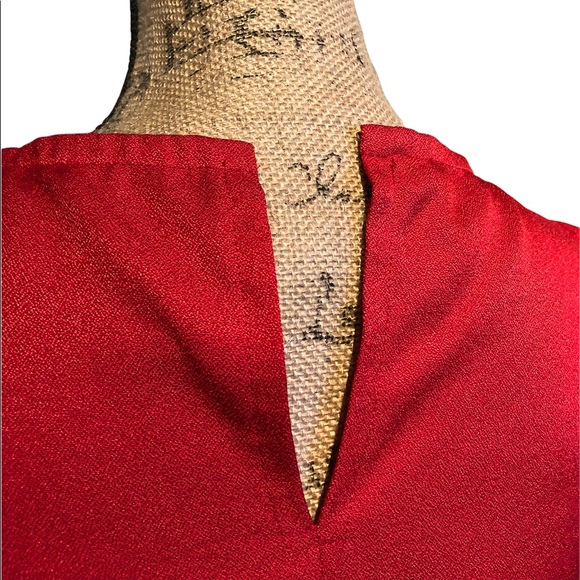 Handmade Lace Appliqué Red Holiday Party Dress  XXS-XS - Picture 4 of 16